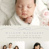 "Scallops" - Birth Announcements in Periwinkle by Laura Hankins - Detail