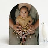 "Modern Meet" - Birth Announcements in Linen by Erica Krystek - Front