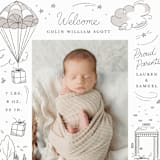 "Special Delivery" - Birth Announcements in Slate by Morgan Ramberg - Detail