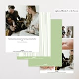 "Ribbon Bow Frame" - Birth Announcements in Mint by Stephanie Hawkes - Back of Card Options