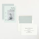 "Wavy Hello" - Birth Announcements in Moss by Pixel and Hank - Assembled