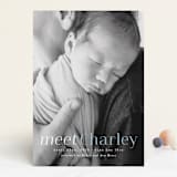 "Meet Charley" - Birth Announcements in Sky Blue by Hooray Creative - Front