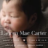 "Heart" - Birth Announcements in Blush by Pixel and Hank - Detail