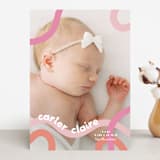 "Wiggle Worm" - Birth Announcements in Peach Sherbet by Lauren Chism - Front