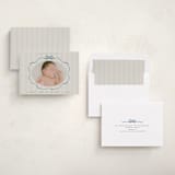 "bows and stripes" - Birth Announcements in Lagoon by Lori Wemple - Assembled