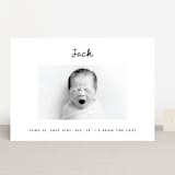 "Cursive" - Birth Announcements in Snow by AK Graphics - Front