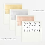 "Cursive" - Birth Announcements in Snow by AK Graphics - Envelope Liner Options