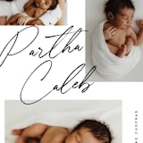 "Scattered Trio" - Birth Announcements in Charcoal by Michelle Taylor - Detail