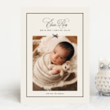 "Elegant Bow Holiday" - Birth Announcements in Charcoal by Chelsea Petaja - Front