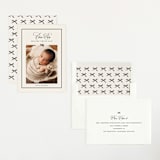 "Elegant Bow Holiday" - Birth Announcements in Charcoal by Chelsea Petaja - Assembled