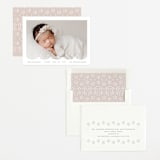 "Eyelet" - Birth Announcements in Taupe by Lauren Chism - Assembled