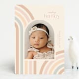 "Mod Rainbow Arch" - Birth Announcements in Taupe by Ashley Iwafuchi - Front