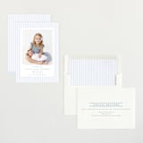 "Pinstripe Frame" - Birth Announcements in Sky by Jennifer Holbrook - Assembled