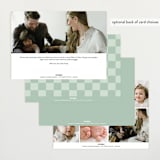 "Clarke" - Birth Announcements in Mint by Robert and Stella - Back of Card Options