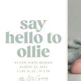 "Clarke" - Birth Announcements in Mint by Robert and Stella - Detail