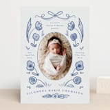 "Painted Flowers" - Birth Announcements in Delft Blue by Ani Somi - Front
