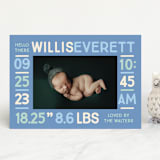 "Colorful Stats" - Birth Announcements in Aqua by Baumbirdy - Front