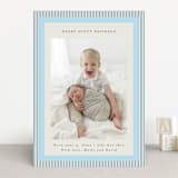 "Modern striped frame" - Birth Announcements in Powder Blue by Jackie Crawford - Front