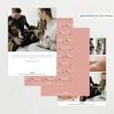 "Ribbonly Frame" - Birth Announcements in Blush by Itsy Belle Studio - Back of Card Options