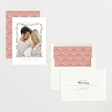 "Ribbonly Frame" - Birth Announcements in Blush by Itsy Belle Studio - Assembled