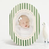 "Vintage Stripes" - Birth Announcements in Candy Apple by Teju Reval - Front