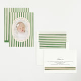 "Vintage Stripes" - Birth Announcements in Candy Apple by Teju Reval - Assembled