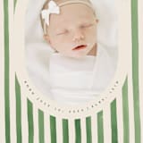 "Vintage Stripes" - Birth Announcements in Candy Apple by Teju Reval - Detail
