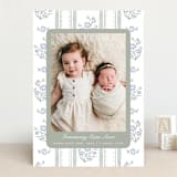 "Cottage Watercolor Ribbon" - Birth Announcements in Periwinkle by Jackie Crawford - Front