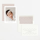 "Eyelet" - Birth Announcements in Taupe by Lauren Chism - Assembled