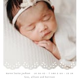 "Eyelet" - Birth Announcements in Taupe by Lauren Chism - Detail