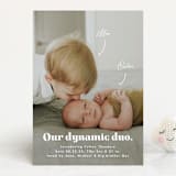 "Dynamic Duo" - Birth Announcements in Cotton by Corinne Malesic - Front