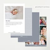 "Distinguished" - Birth Announcements in Graphite by Sara Hicks Malone - Back of Card
