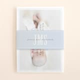 "Classic Monogram" - Birth Announcement Belly Bands in Sky by Erin Hodges - Front