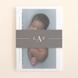 "Menil" - Birth Announcement Belly Bands in Fawn by Megan Davis - Front