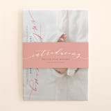 "Treasured" - Birth Announcement Belly Bands in Petal by Sarah Brown - Front