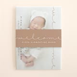 "Delicate Welcome" - Birth Announcement Belly Bands in Sand by Olivia Raufman - Front