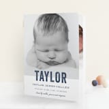 "Statement" - Birth Announcement Booklette™ Cards in Marine by Sara Hicks Malone - Front