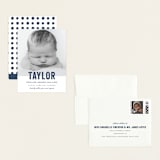 "Statement" - Birth Announcement Booklette™ Cards in Marine by Sara Hicks Malone - Assembled
