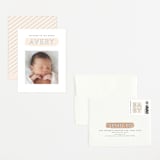 "The Trio" - Birth Announcement Booklette™ Cards in Soft Peach by Hooray Creative - Assembled