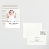 "Big Script" - Birth Announcement Booklette™ Cards in Smoke by Genna Blackburn - Assembled