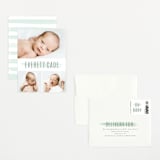 "brushed gallery" - Birth Announcement Booklette™ Cards in Mint by Susan Asbill - Assembled