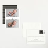 "Two to Love" - Birth Announcement Booklette™ Cards in Charcoal by Michelle Taylor - Assembled