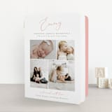"Namely" - Birth Announcement Booklette™ Cards in Blush by Sarah Brown - Front