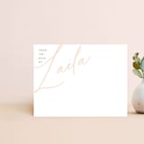 "Flip the Script" - Personalized Stationery in Peony by Keen Peachy - Front