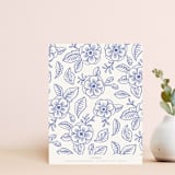"Effortless Blooms" - Personalized Stationery in Periwinkle by Rebecca Smith - Back of Card