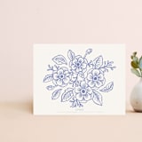 "Effortless Blooms | RSVP" - Personalized Stationery in Periwinkle by Rebecca Smith - Back of Card