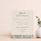 "Herringbone Frame RSVP Card" - Personalized Stationery in Sage by Amber Barkley - Front