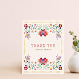 "Fiesta Florals Notecard (Thank You)" - Personalized Stationery in Ivory by Amber Barkley - Front