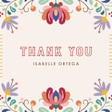 "Fiesta Florals Notecard (Thank You)" - Personalized Stationery in Ivory by Amber Barkley - Close-Up