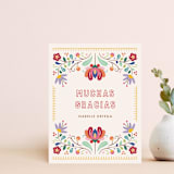 "Fiesta Florals Notecard (Muchas Gracias)" - Personalized Stationery in Ivory by Amber Barkley - Front